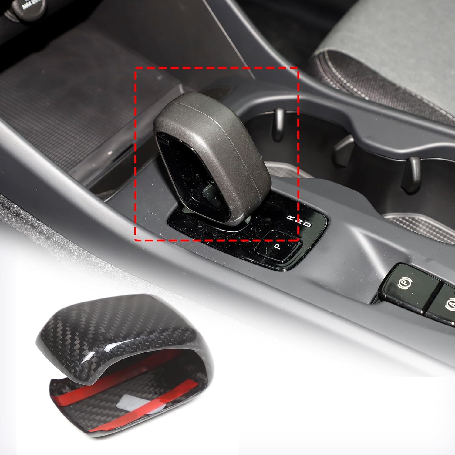 

Car Auto Real Carbon Fiber Gear Shift Knob Cover Trim Sticker for Volvo XC40 XC60 XC90 S60 S90 2022 2023 2024 2025 Real Dry Carbon Fiber Gear Shift чёрный