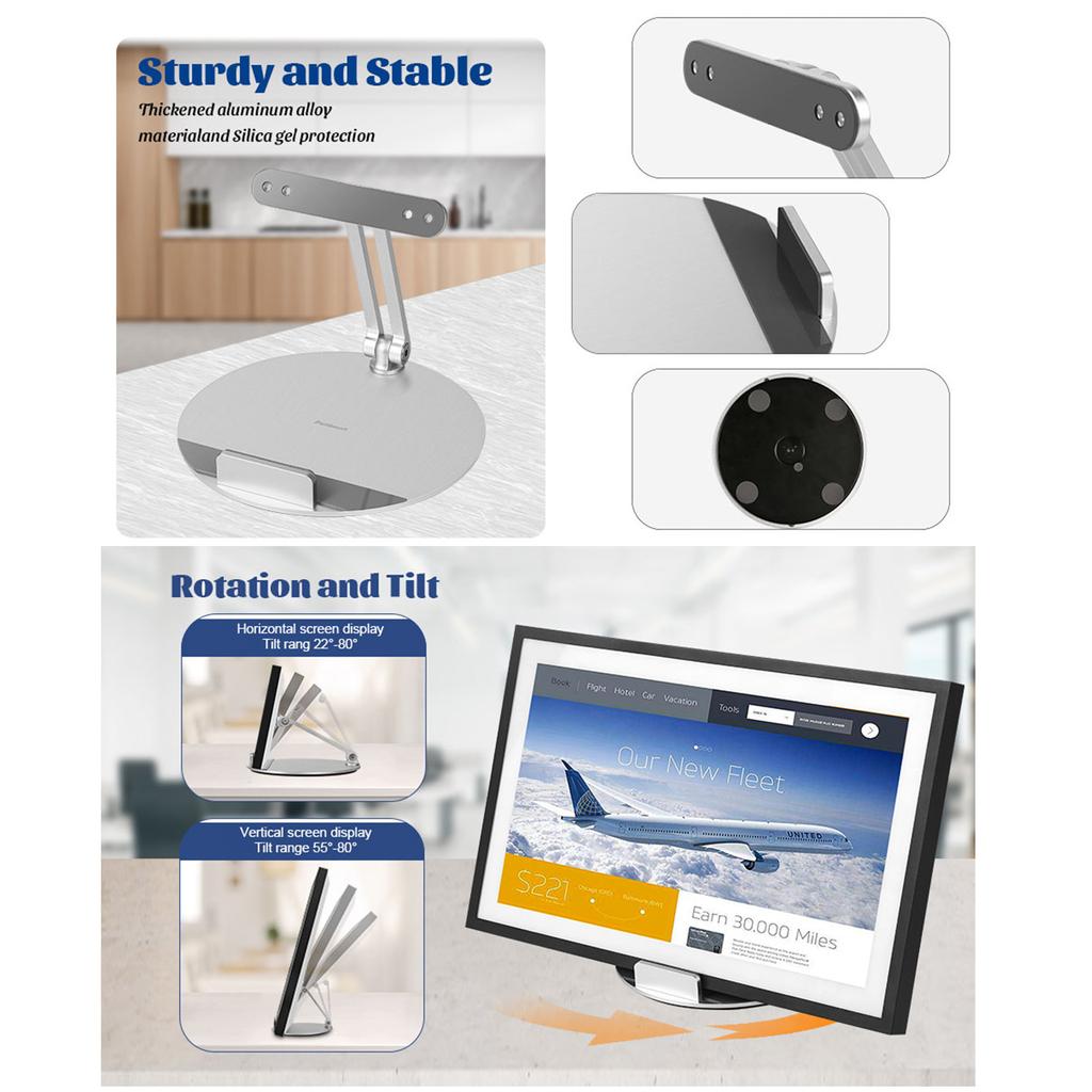 Supporto Inclinabile E Girevole In Alluminio Per Echo Show 15, IPad E Tablet (argento) – ITSHOM - 4