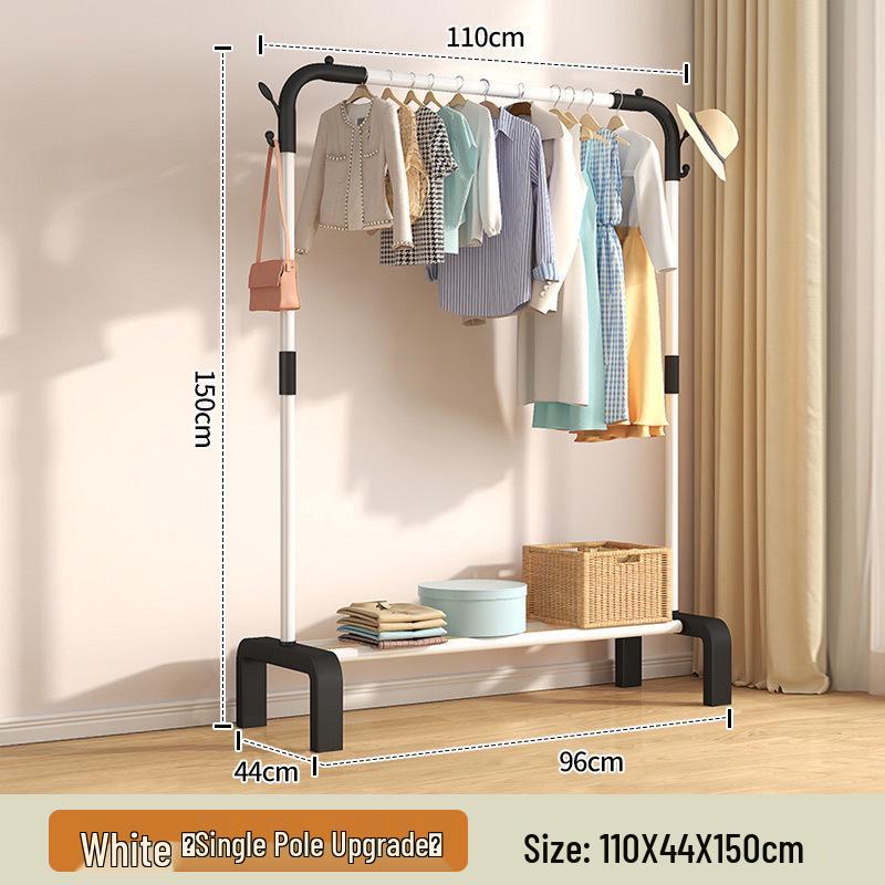 Floor-Standing Indoor Clothes Drying Rack and Coat/Hat Rack for Bedrooms and Dorms.
