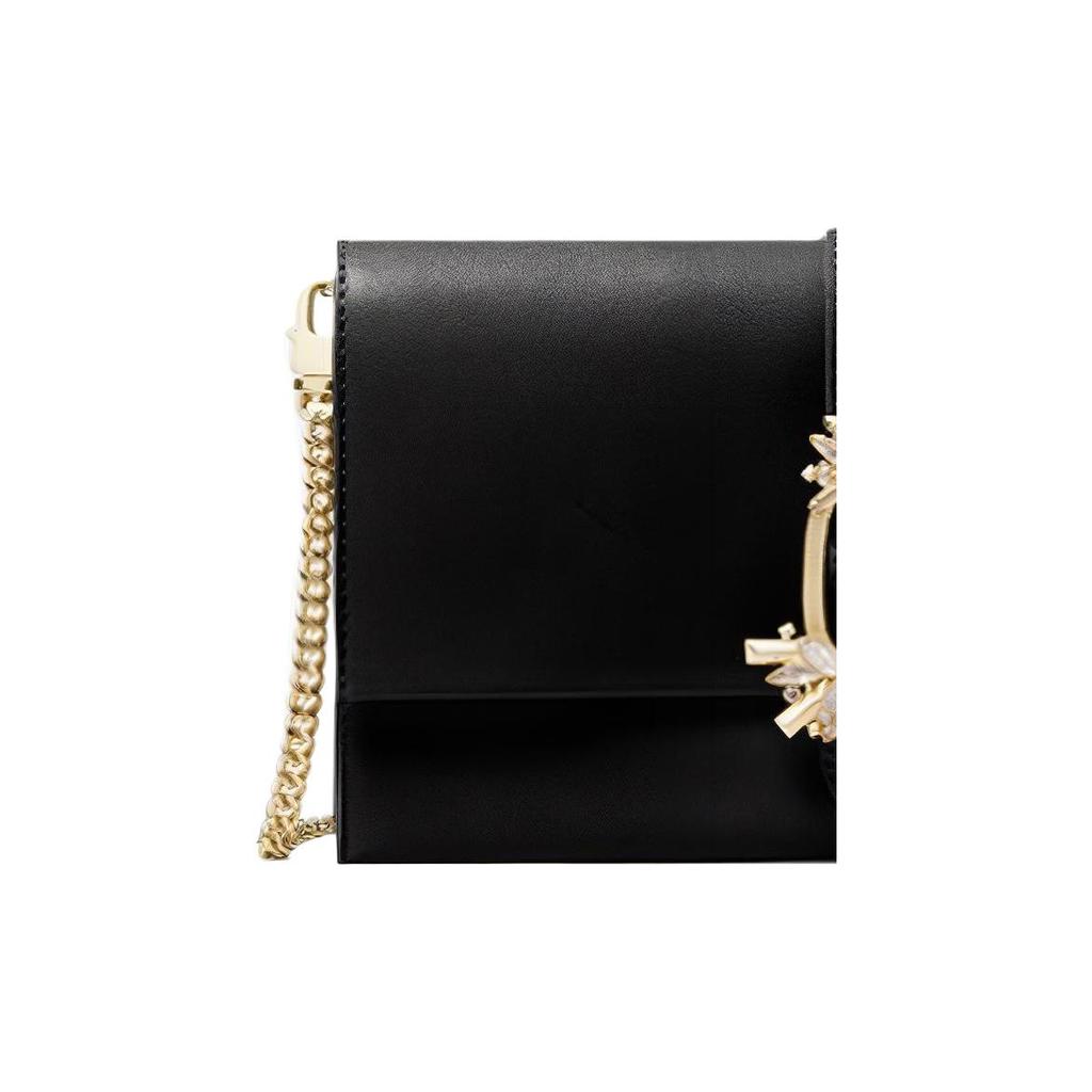 Michael Kors Mk Cece Letter Logo Flap Closure Solid Color Flower Buckle Leather Envelope Shoulder Bag Large Women bags Black 32H9G0EC7U-001