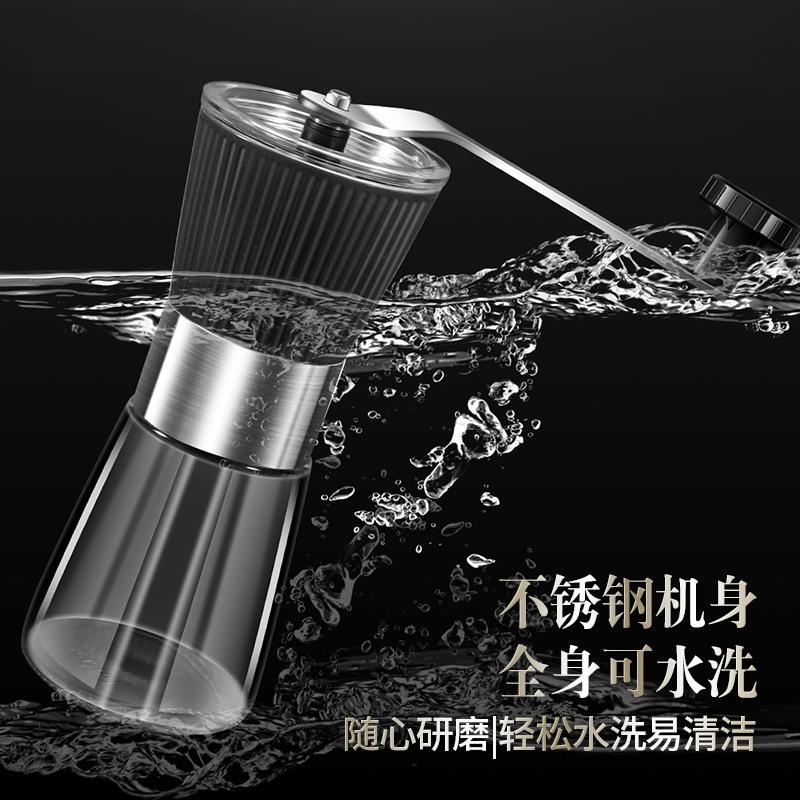 304 Stainless Steel Hand-Crank Coffee Grinder: Large Capacity, Portable, Multi-Function Bean Grinder for Home Use.