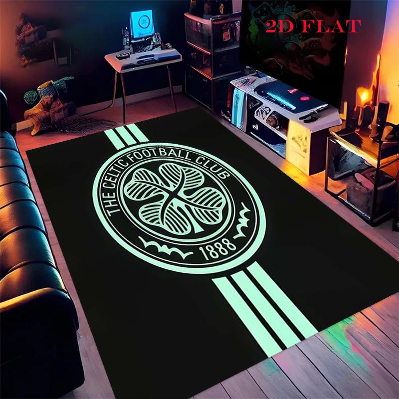 Celtic Football Club Tappeto per Soggiorno Camera da Letto Casa Decorazione Divano, Tappetino Antiscivolo per Giochi Bambini