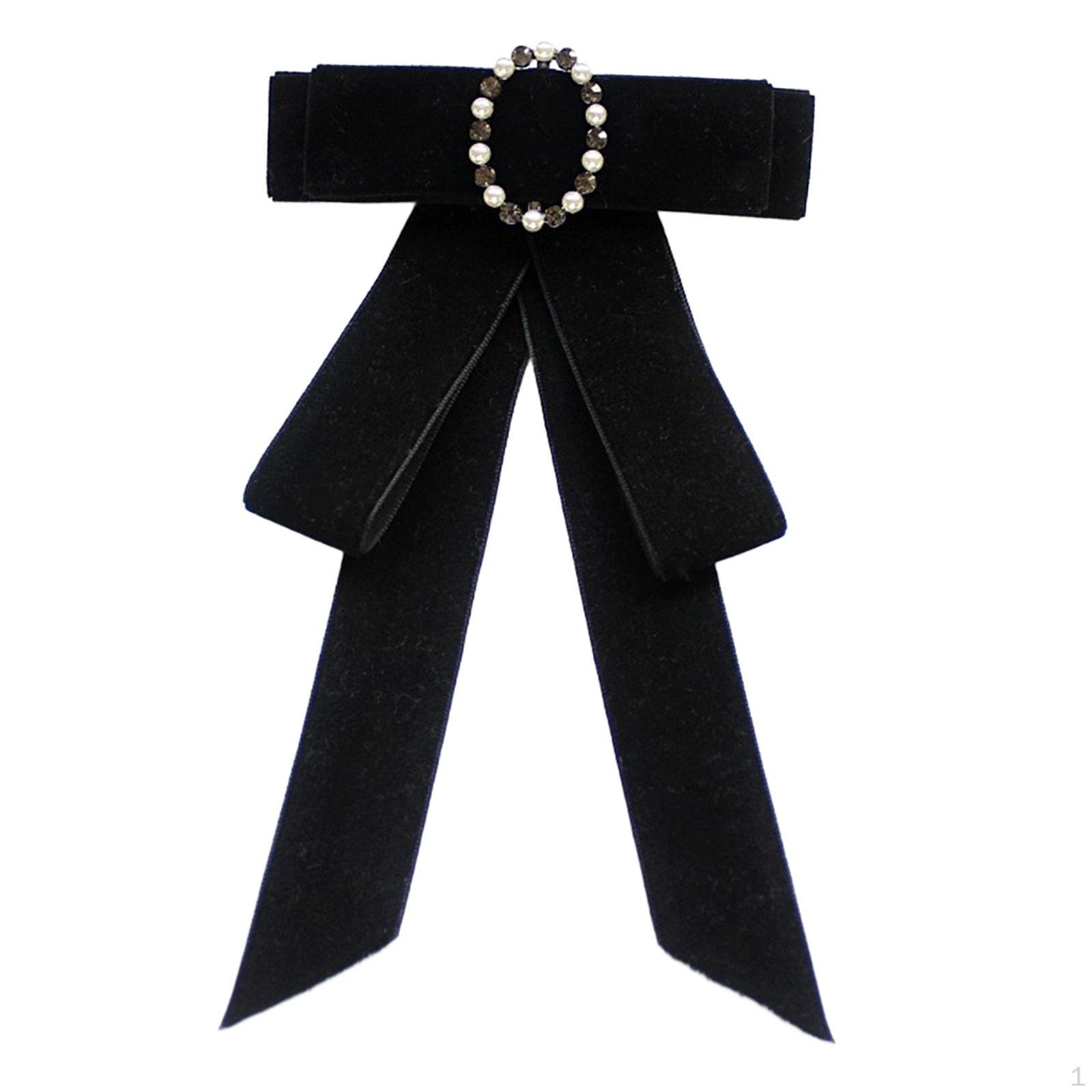 

Женская брошь в виде галстука-бабочки на шею для вечерней вечеринки, свадебное украшение рубашки Velvet Black