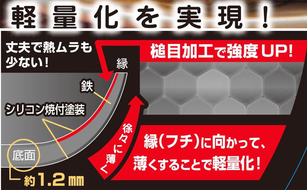 Tamahashi Frying Pan, 24cm, Lightweight, Induction and Gas Compatible, Made In Japan, Black, SGK-24I