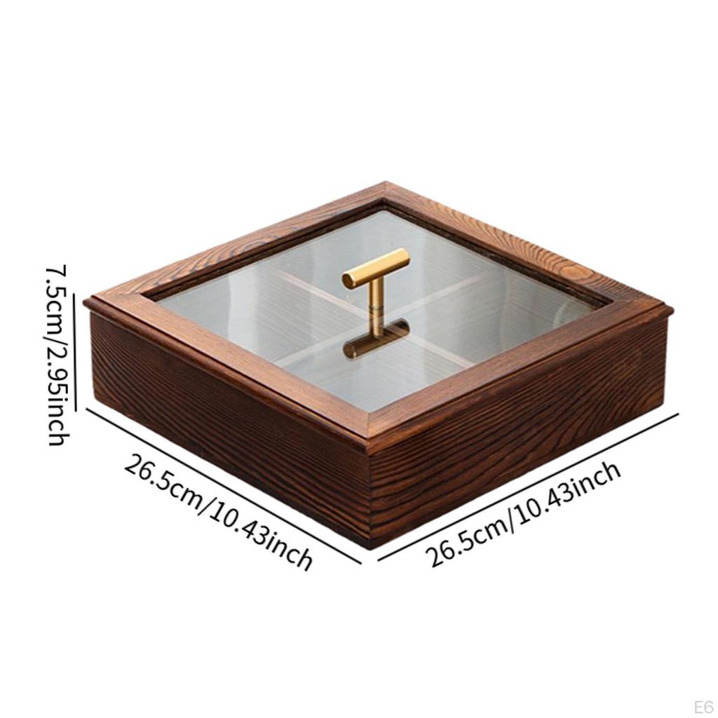 Dried Fruit Holder Tray Appetizer Snack Storage Box with Lid Portable Practical Party Serving