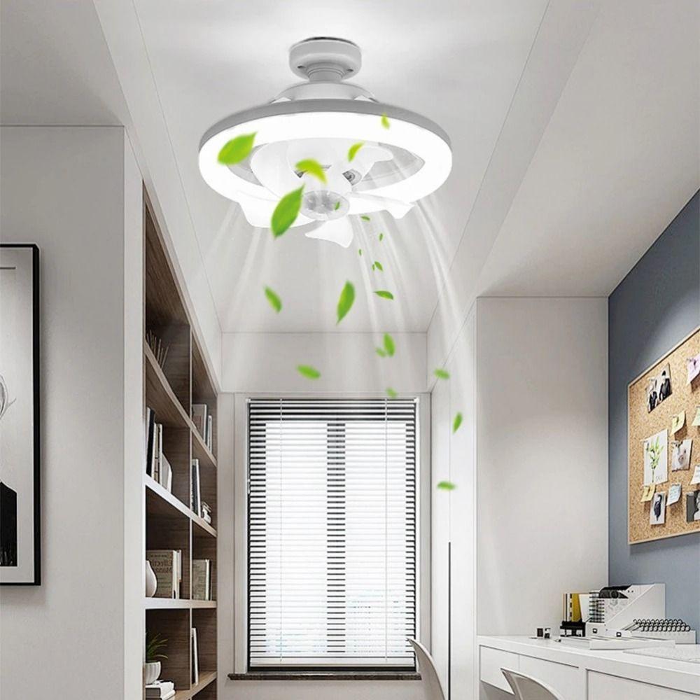 Remote Control Ceiling Fan 2 In 1 Electric Cordless Fan Hanging Fan with LED Light  Bathroom