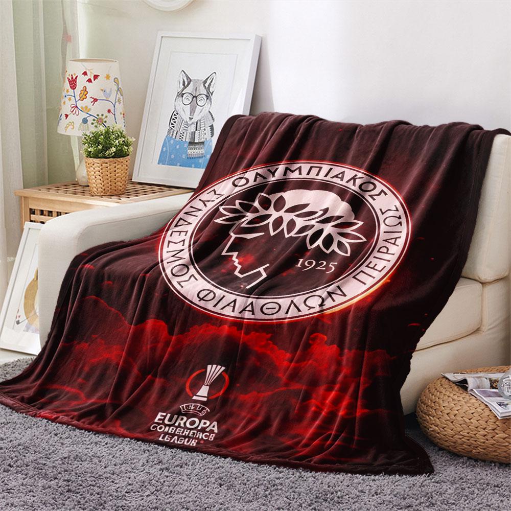 Olympiacos Logo Flanell-Decke, Hohe Qualität, Bequem für Alle Jahreszeiten, Heimdekoration, Wärme und Komfort