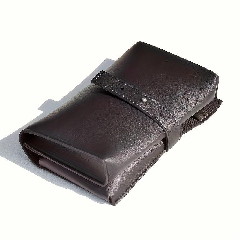 1pc PU Leather Multi-Compartment Organizer-Portable Tech School Accessories Case for Cables,Chargers,Pens-Durable Travel Storage