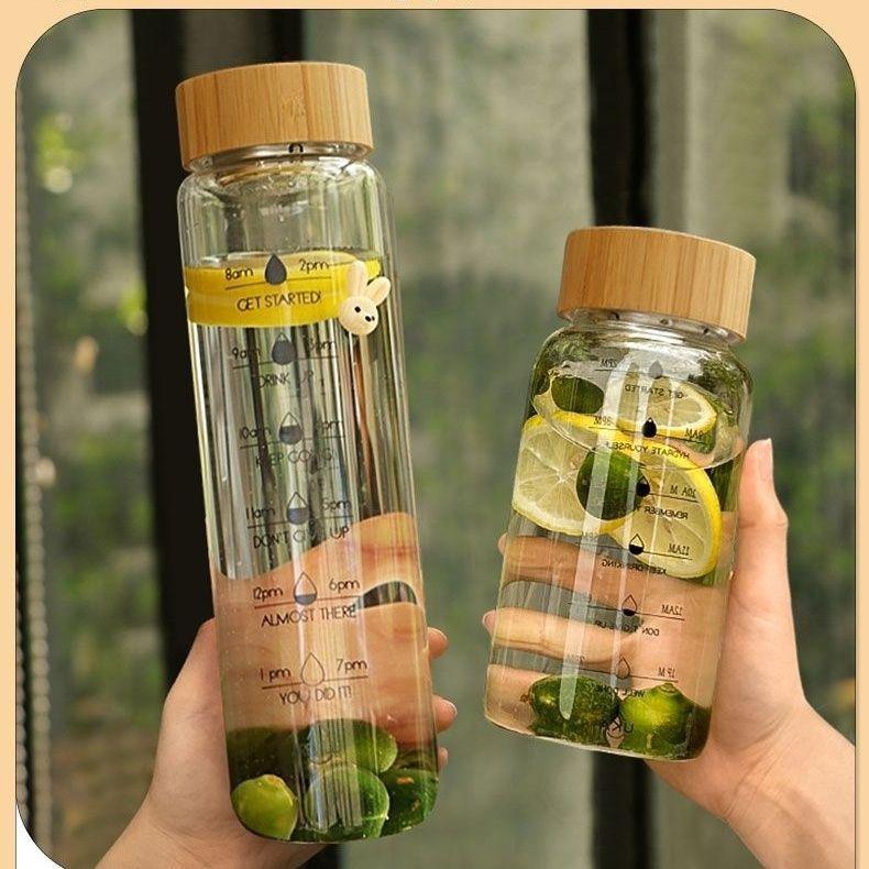 Large Capacity Heat-Resistant Glass Cold Brew & Coffee Cup with Time Scale