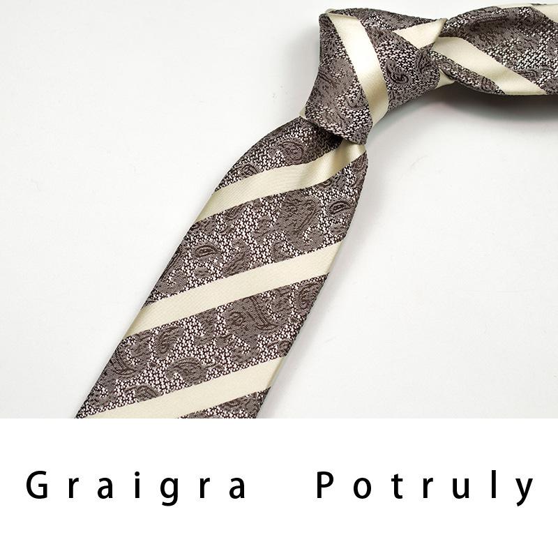 Italian Style Tie Men'S Formal Wear Business Striped Retro Gray Coffee Suit Shirt Pocket Towel Suit