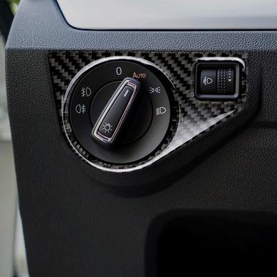 Headlight Switch Control Panel Cover Trim Sticker for VW Lavida 2015-2017 Carbon Fiber Car Interior Styling Accessories Sticker