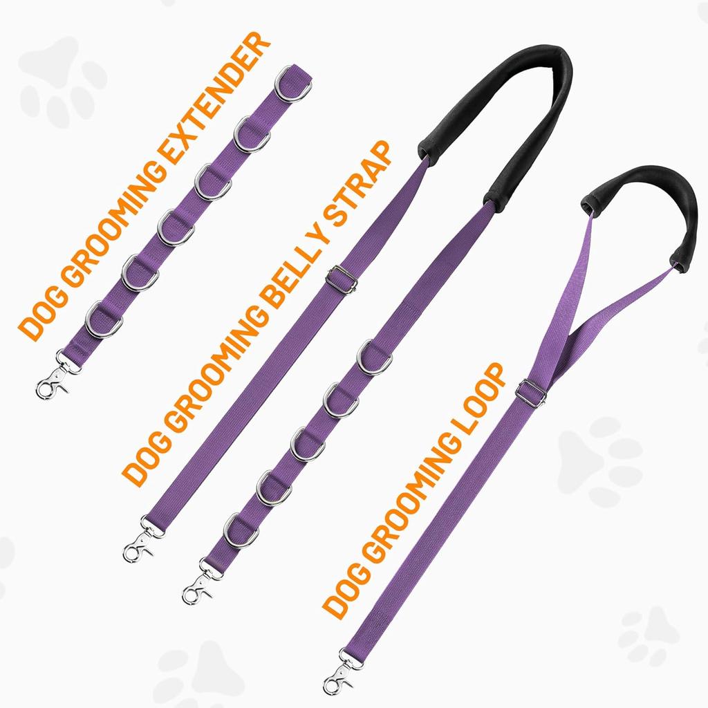 Dog Grooming Belly Strap - Dog Grooming Loops for Table Arm Extender with Clamp Extension Loop Bathing Restraint Leash No Sit Haunch Holder for Small