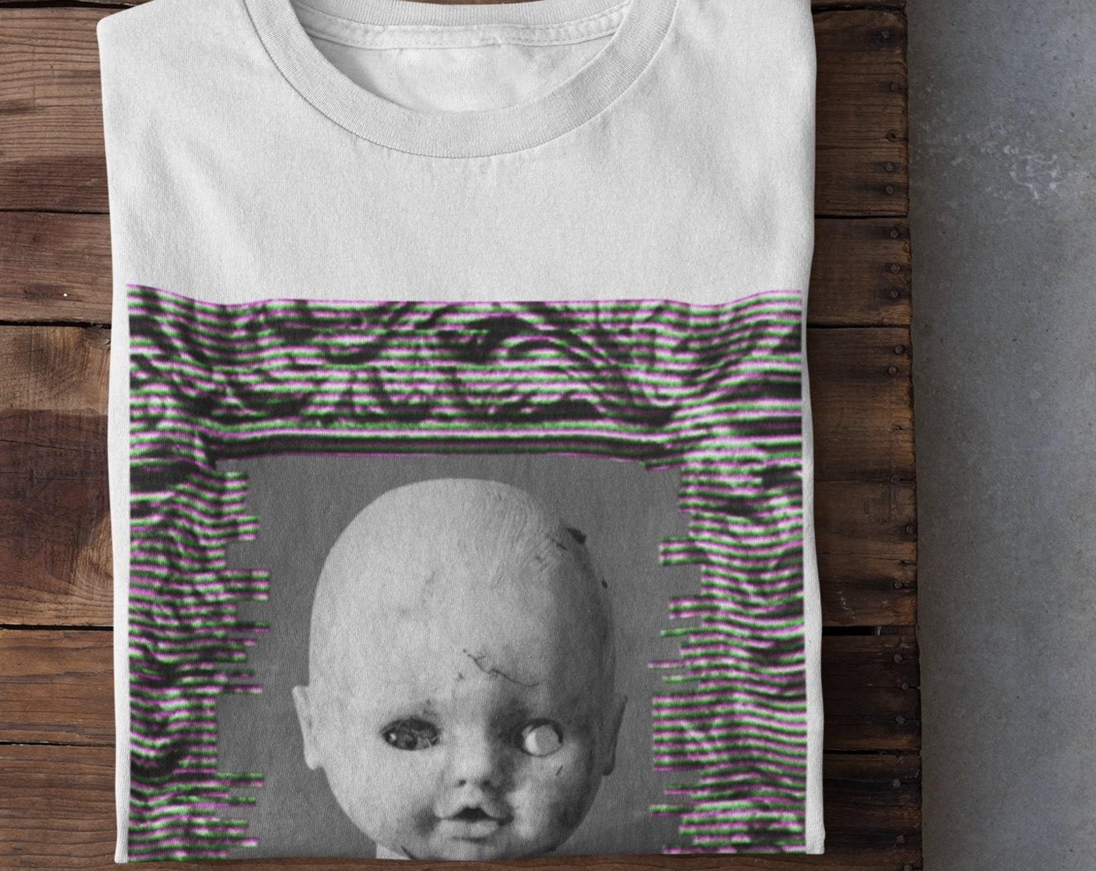 Vaporwave Shirt, Doll Head Shirt, Glitch, Cyberpunk, Alt Clothing, Strange Unique Gifts, Weirdcore Clothing, Pastel Goth Clothing, Horror XL
