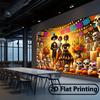 One 2D Flat Banner  Featuring a Scene of the "Day of the Dead" Celebration  Made of Polyester Fabric. This Wall Decoration
