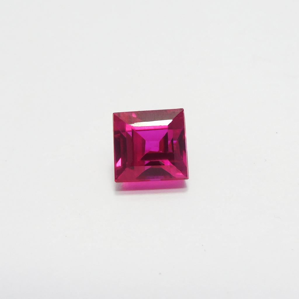 Beautiful Natural 4.85 Ct Pink Ruby Square Cut CERTIFIED Loose Gemstone P-4678-Ra