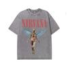Nirvana Kurt Cobain Vintage Gewassen Retro Tie-Dye Losse Pasvorm Dames en Heren T-shirt