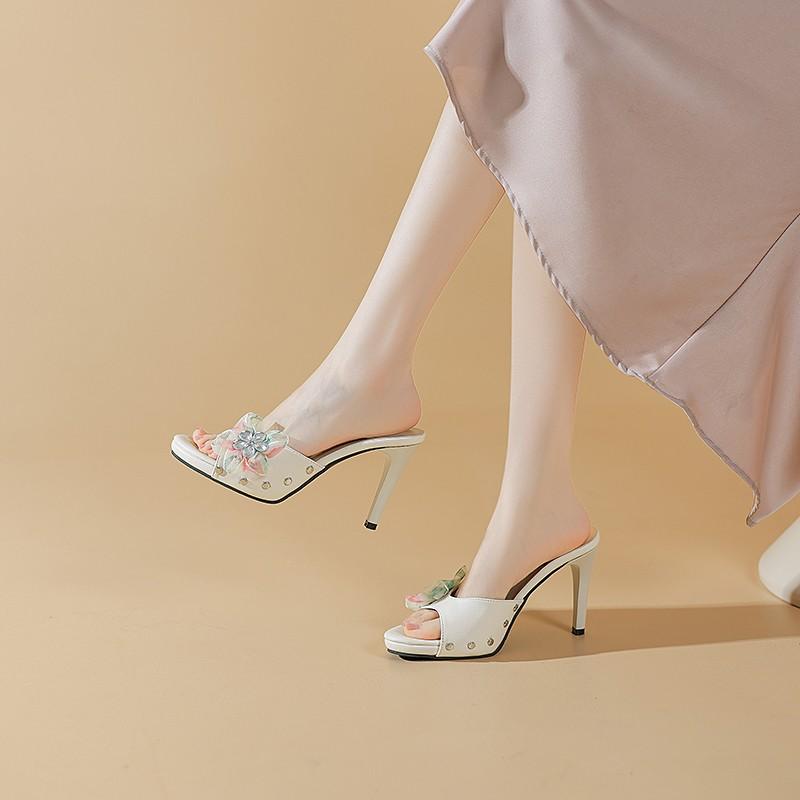 Fashion High Heels New Versatile Platform Outside Wear Sandals and Slippers Flip Slippers for Women