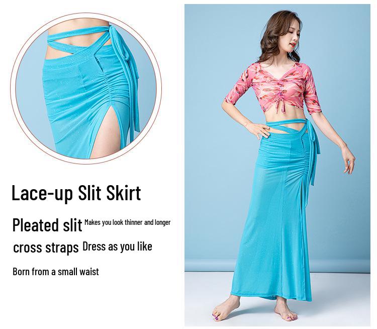 Women's Belly Dance Practice Costume - 2025 New Sexy Oriental Long Dress Beginner Performance Set