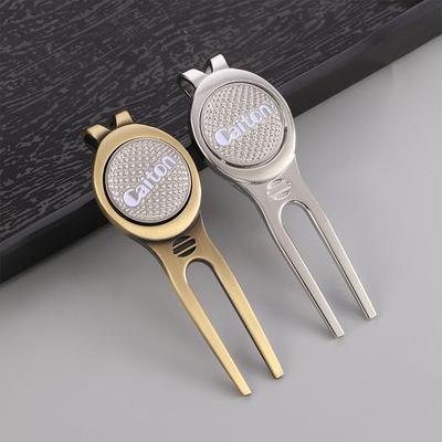 Putting Green Fork for Golfer Silver Golf Divot Tool Golf Pitchfork Ball Fork Golf Marker Pitch