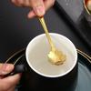 1/5pcs Gold Dessert Spoons Small Flower Spoon Set Stainless Steel Teaspoons Milk Stir Tool for Fruit Honey Lovely Dinnerware Set