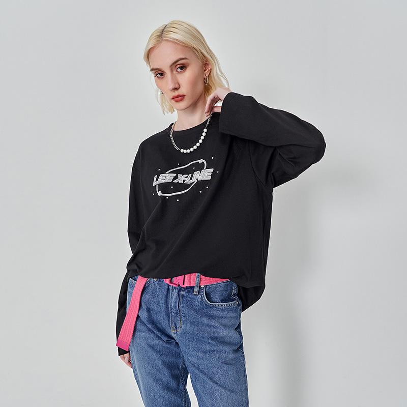 FW23 Comfortable Black Long Sleeve T-Shirt Unisex tops LUT0072353RX00FK11000