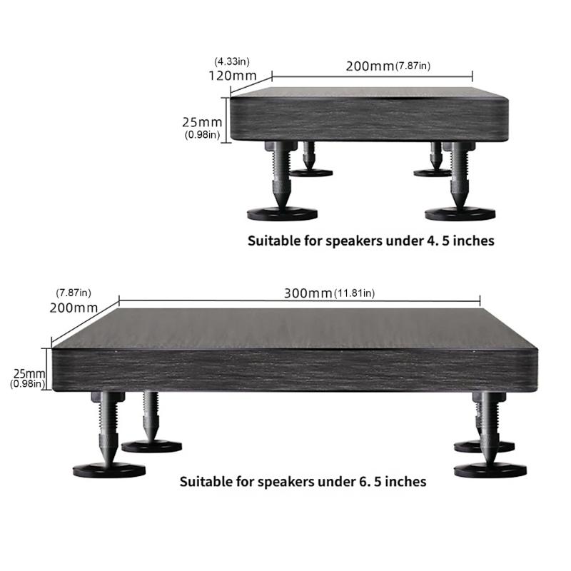 Holz- und Metall-Lautsprecherablage zur Verbesserung der Stabilität und Klangoptimierung, Reduzierung von Resonanzen, Verbesserung der Klarheit