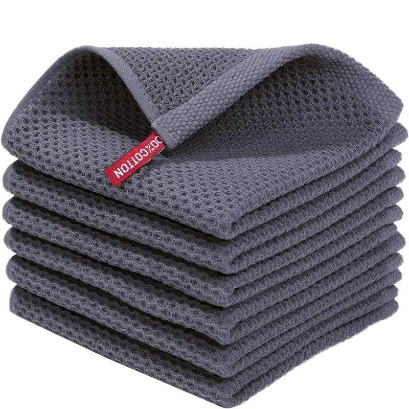 Honeycomb 100% Cotton Kitchen Towels Ultra Soft Absorbent Reusable Washable Household Dish Cloths Cleaning Towels