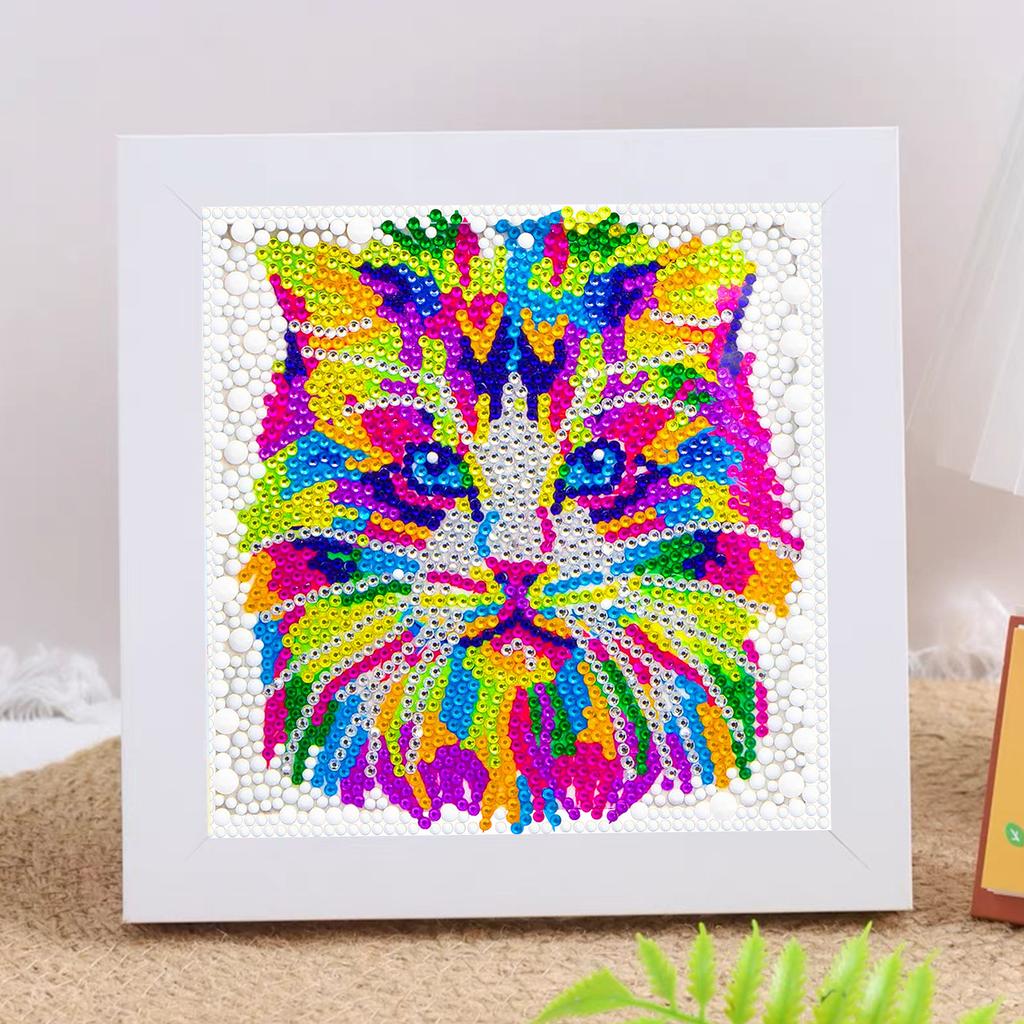 New Diy Diamond Painting Solid Wood Photo Frame Boxed Diamond Sticker Owl Cartoon Hand-Pasted Diamond Painting