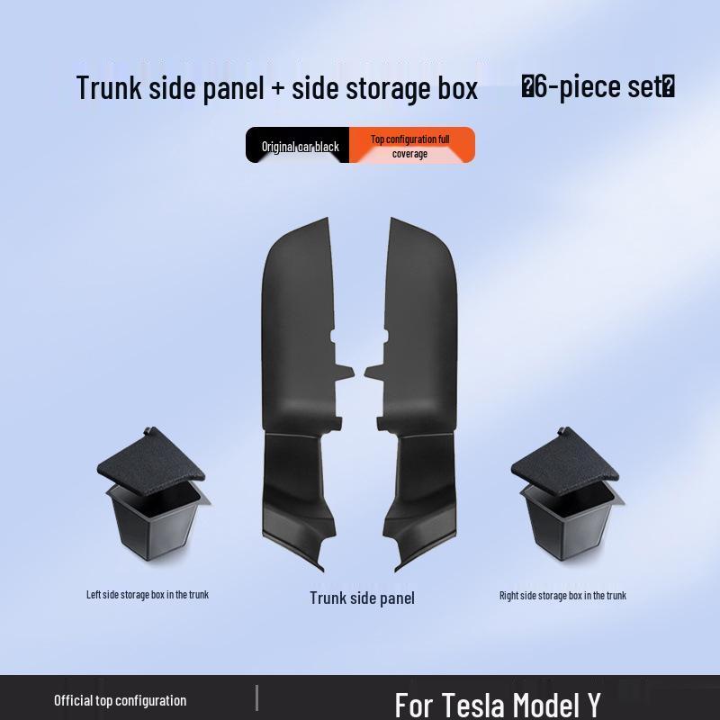 Tesla Model Y Trunk Side Panel Suede Pad Interior Modification