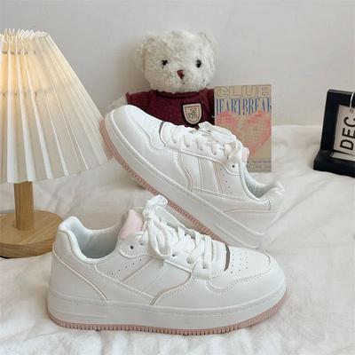 Little White Shoes Women's Summer Breathable Trend Versatile Leather Surface Flat Baseplate Shoes Sports Casual Women's Shoes Spring and Autumn