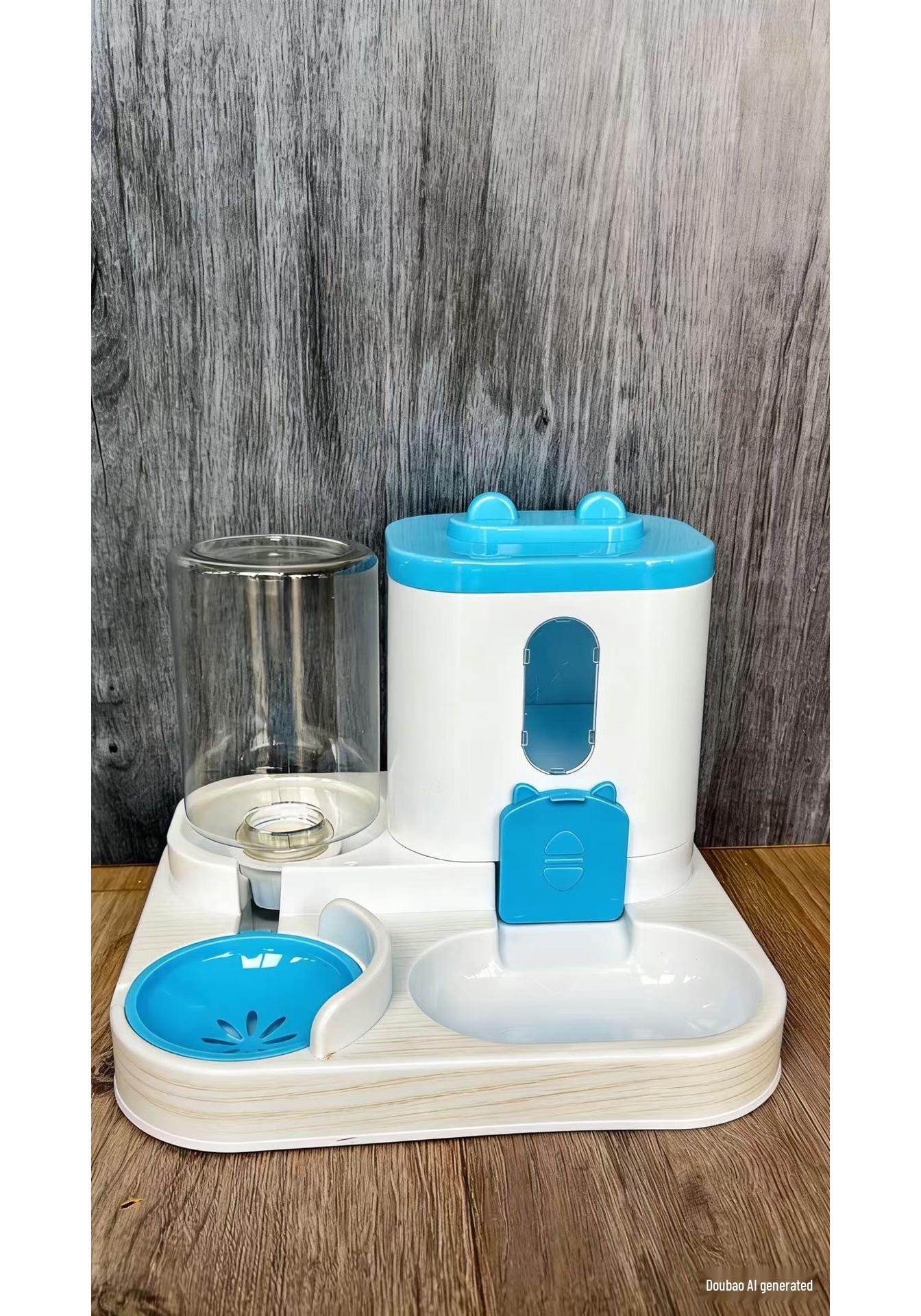 Cat & Dog Feeder: Water Dispenser & Dry/Wet Food Bowl