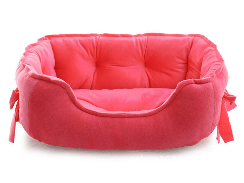 Four Seasons Waterproof Bow Dog Bed with Plush Bottom - Playful and Cute Pet Nest Pad
