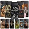 Beautiful Elegant Brown Horses Phone Case For Samsung Galaxy Z Flip3 Flip4 Case Shell For Z Flip 3 4 5 6 Hard Folding Back Cover
