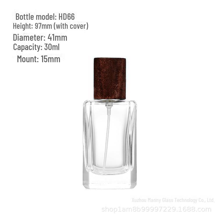 Square Transparent Glass Perfume Bottle - 25ml/50ml Spray & Water Replenishment