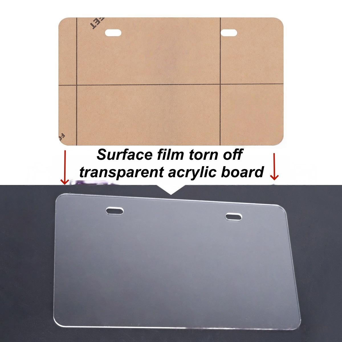 Motorcycle Plate Holder with Transparent Acrylic Cover 1Pcs Front and Back for Enhanced Plate Protection Only Acrylic sheet