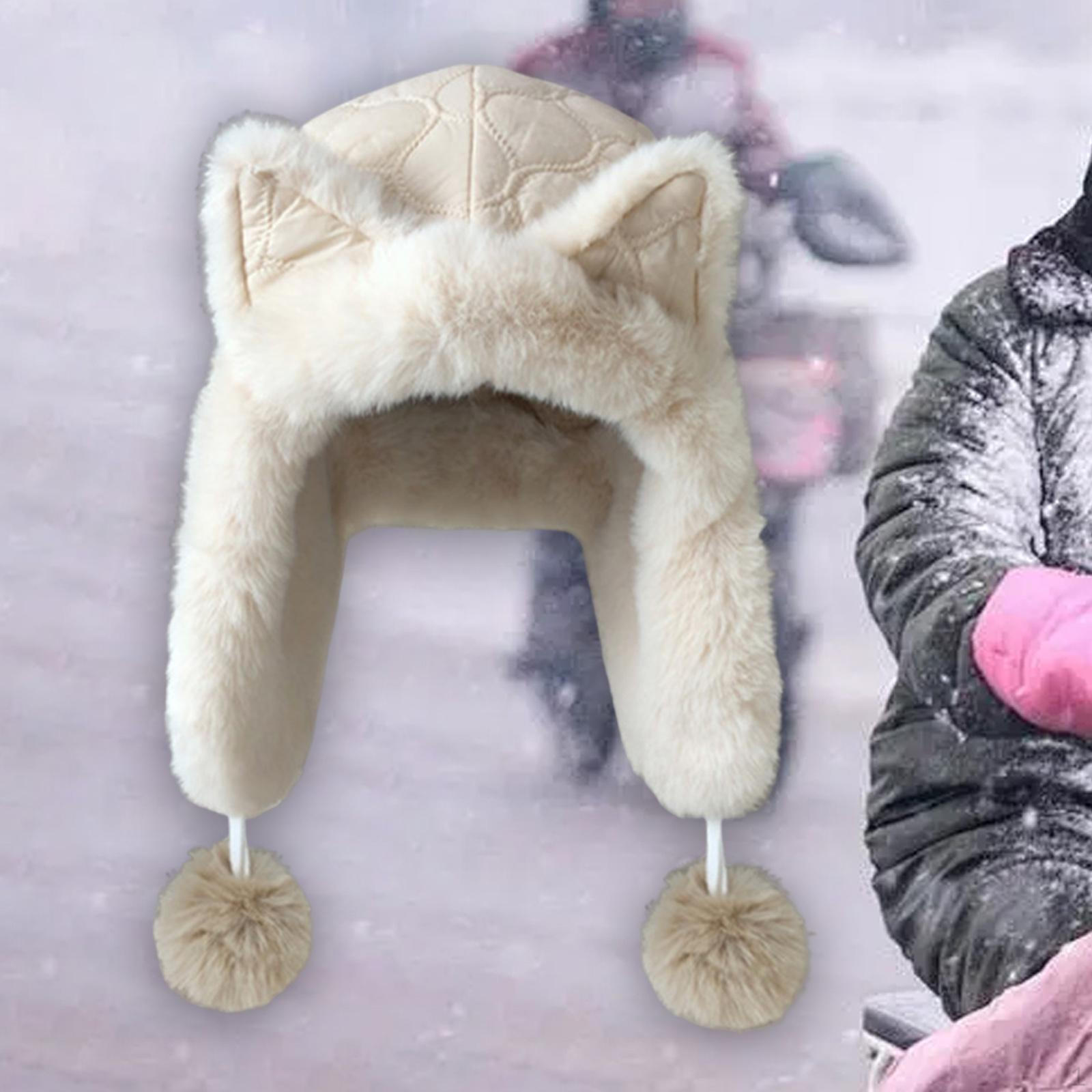 

Милая мягкая женская зимняя шапка-ушанка с ушками животных для уличных фестивалей