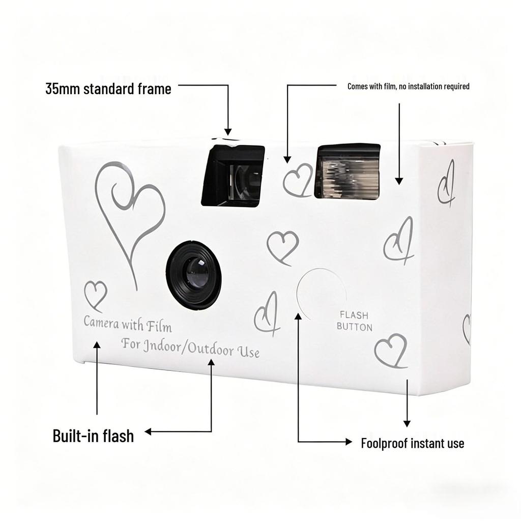 Retro Disposable 35mm Point-and-Shoot Film Camera with Film
