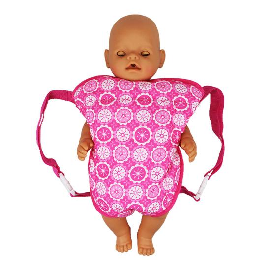 Doll Backpack Printing Doll Accessories Thick Baby Doll Carrier Backpack with Straps for 18 Inch Dolls