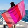 Red Pink Gradient Bands Beach Towel Ultra-fine Fiber Quick Drying Absorbent Beach Swimming Vacationvacation Essentials Gifts