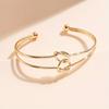 European and American design sense double-layer hollow knotted open bracelet commuter style and flat line hand jewelry