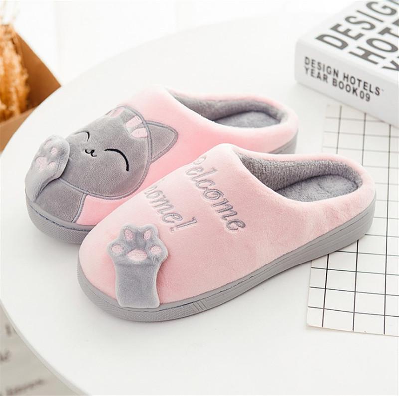 Women's Cozy Winter Cotton Slippers - Cute, Indoor, Heel-Covering, Plus Velvet, Soft Sole