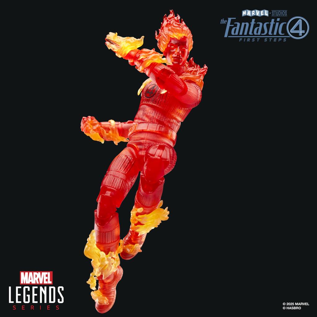 Hasbro Marvel Legends Series Human Torch from "Fantastic Four: The First Step" Johnny Storm 15cm Collectible Action Figure Toy G0803 Authentic