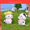 Figurină adorabilă de vacă din rășină, stil desen animat, pentru grădini de zâne și terarii DIY