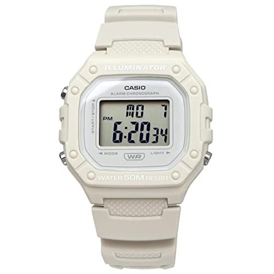 CASIO Standard Digital Watch W-218HC-8AV Men Women Beige Overseas Model.