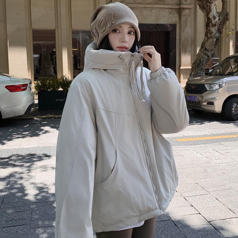 

Модные зимние женские парки с капюшоном, толстые теплые куртки, элегантные свободные женские пальто 2XL бежевый