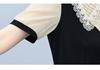Plus Size Elegant Slimming Dress - Short Sleeve, Two-Piece Look, Summer Fashion.