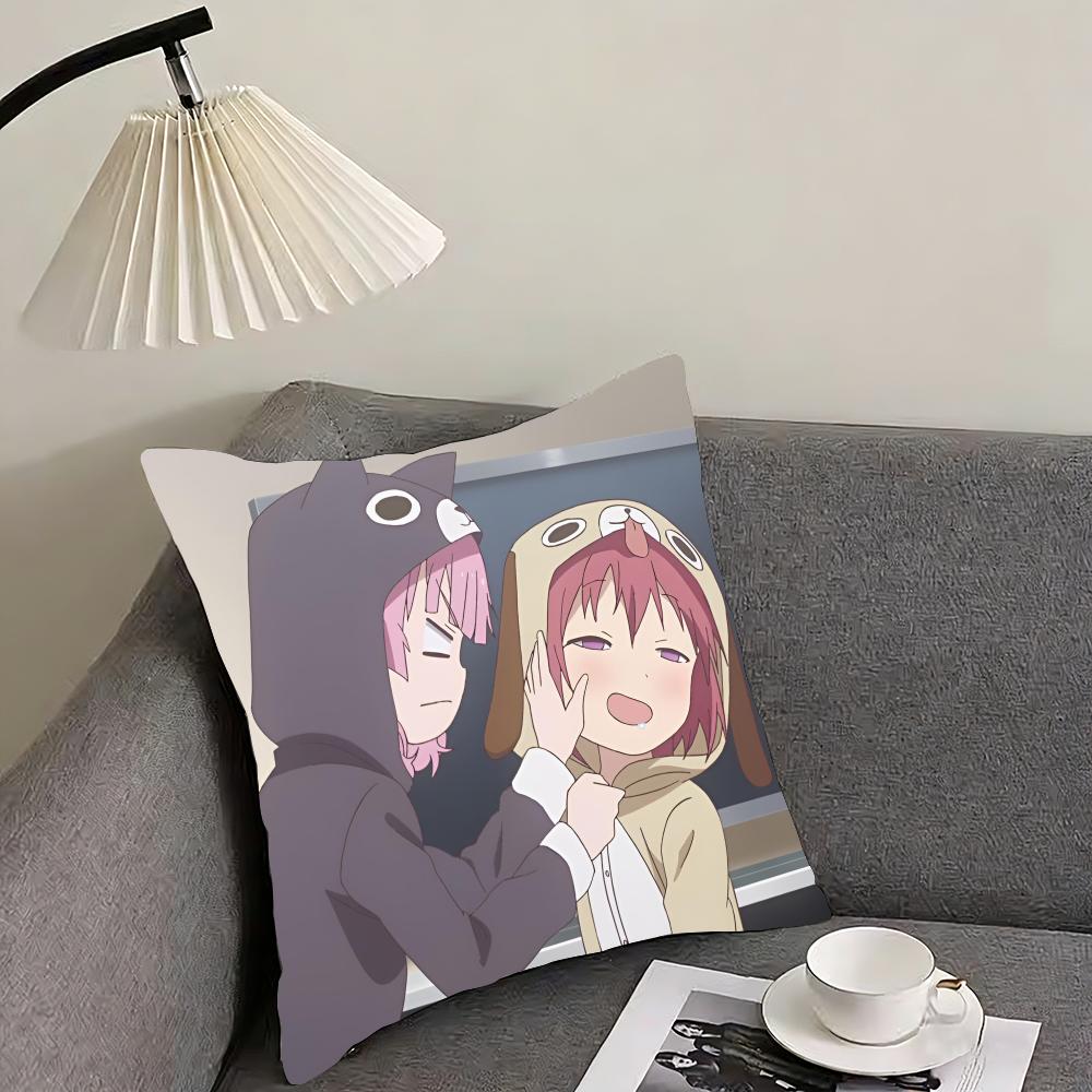 Yuru Yuri Cushion Cover Reversible Plush Pillow Cover – For Car, Sofa, Bedroom, Perfect As a Gift.