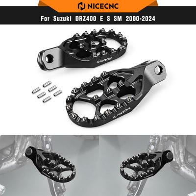 NICECNC Forged Foot Pegs FootRest Footpegs Rests For Suzuki DRZ400SM DR-Z 400SM 2005-2024 DRZ400S DR-Z 400S 2000-2024 2023 2022