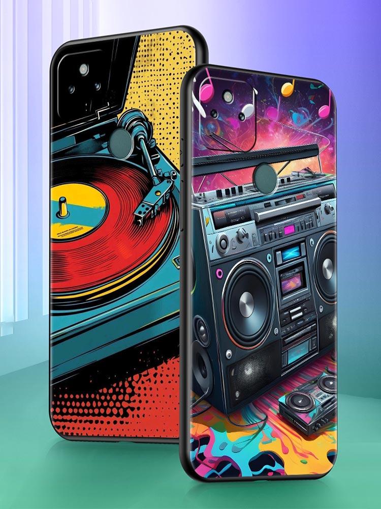 Retro Recording Device Phone Case Cover for Google Pixel 10 9 8 7 6 9A 8A 7A 6A Pro Shockproof Soft TPU 9 Pro XL Shell Capas Bag