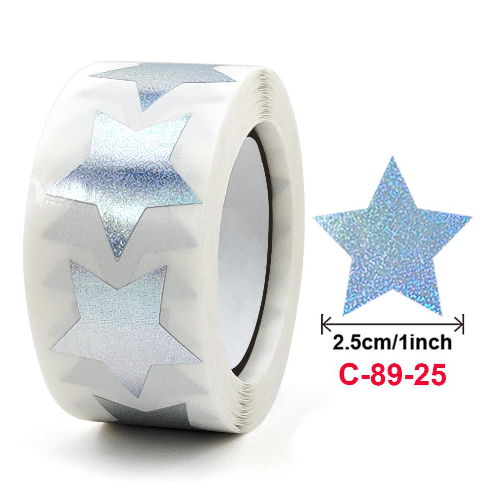 500pcs Colorful Star Adhesive Holographic Star Stickers Scrapbook Sticker Roll Labels For Kids DIY Gift Kids Reward School Craft